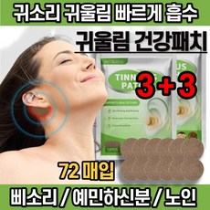 [당일출고] 본초 한방 귀울림 건강패치 귀 삐소리 실버, 12매입, 6팩