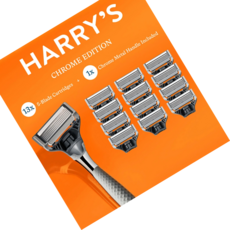 해리스 면도기 윈스턴 크롬 에디션 카트리지 13개 포함 (Harrys The Winston Razor Chrome Edition), 1세트