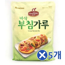 도매빅뱅 청정원 바삭 부침가루 1kgx5개 분말 식자재 부침용 부침가루/명절음식준비물/구수한맛/부침가루요리/명절음식준비/분말/간단요리/부침개가루/부침용/음식준비, 단일 수량