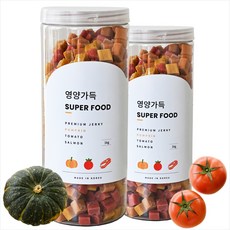 제로랩스 1kg 져키 소고기 닭고기 양고기 연어 황태 야채 국내산 노즈워크 대용량 강아지 간식, 2개, 영양가득 단호박 토마토 연어 져키 1kg