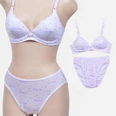 [JHMM5961_51GV]주니어 물결패턴 A컵 브라팬티 3단계 세트