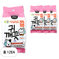 에티펫 귀 깨끗 시트 물티슈, 150g, 12개
