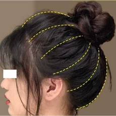 여성 헤어 볼륨 업 뒷머리 가발 부분 미투리아 커버, 2개, 7. 다크 브라운 2개 - 미투리아여성헤어뒷머리