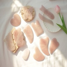 라라벨 천연 로즈쿼츠 괄사 얼굴 마사지 경락 롤러, 돌핀 괄사