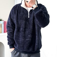 핏콕 남성용 겨울 양털 보아털 아노락 반집업 맨투맨 빅사이즈