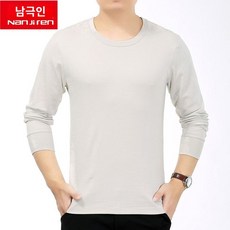 남극인 가을겨울 중년 남성 라운드 긴팔티셔츠 순면 중장년 내복 상의 - 남성순면내의