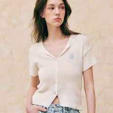 론론 SAILOR BOUCLE SUMMER CARDIGAN IVORY