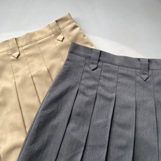 플리츠 미디 주름 데일리 스커트