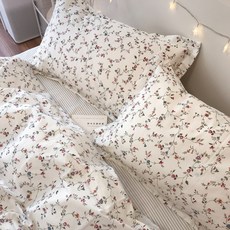 보헤미안 꽃무늬 순면 이불커버 베게커버 침구 세트, 침대 시트, 1.2m (4 피트) 침대