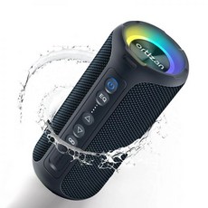 블루투스사운드바 핸즈프리 게이밍 Ortizan X8 Pro 휴대용 블루투스 스피커 40W 스테레오 사운드 풍부한 베이스 IPX7 방수 30 시간 재생 혼합 색상 조명 3 EQ, Black