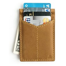 해외배송113455 Andar 남자 가죽 Money Clip 프론트 Pocket Minimalist 카드 홀더 RFID Blocking 지갑 -