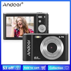 줌카메라 Andoer-휴대용 디지털 카메라 48MP 2.7K 2.88in IPS 16X 줌 자동 초점 셀프 타이머 얼굴 감지 흔, 기준