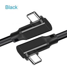 브레이드 블랙 게임용 C 타입 케이블 90 도 충전 데이터 E-마커 IC가 있는 USB 와이어 VR Link Quest2 휴대폰용 4K 60HZ, 01 Black_06 3M, 1개