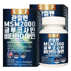 순수식품 관절 MSM 2000 글루코사민 비타민D 엠에스엠, 60정, 2개