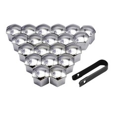 Tachiuwa 20 pcs 자동차 휠 너트 캡 커버 볼트림 범용 방수 타이어 나사 보호 그린 17mm, 06 실버 21mm, 20개