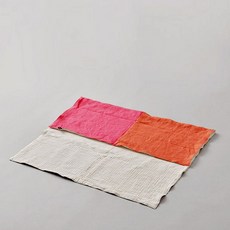 콤마씨 프리미엄 린넨 투톤 거즈 블랭킷 캔디핑크 + 레드오렌지