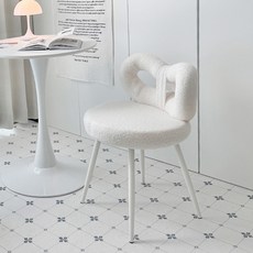 퍼피노 르올 리본 화장대 의자 스툴 pn720, 화이트, 1개 화이트, 1개