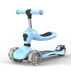 애미몰 어린이 세발 자전거 변신 2-6세 스라이딩 다기능 씽씽카 붕붕카 킥보드, 블루