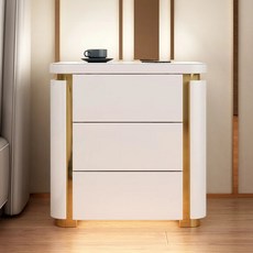 협탁 침대 옆 사이드 테이블 유럽 스마트 홈 침실 가구 단단한 나무 나이트 스탠드 센서 조명 다기능 보관 캐비닛, 10)E2  normal