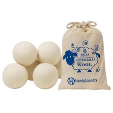 Handy Laundry Wool Dryer Balls Natural Fabric Softener 핸디 로운드리 울 드라이어 볼 내추럴 패브릭 소프트너 6개입