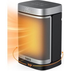 Dreo 1500W 공간 히터 실내용 70° 진동 휴대용 디지털 온도 조절기 4가지 모드 12h 타이머 개인용 전기 PTC 세라믹 가정용 빠른 안전 난방, Heater, Heater