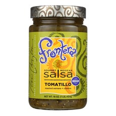 Frontera Medium Tomatillo Salsa 16-ounce Jars (Pack of 6) 프론테라 미디엄 토마틸로 살사 16온스 병(6팩), 453g, 6개