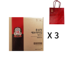 정관장 홍삼정 에브리타임 국내산 프리미엄 6년근 홍삼 농축액 아빠 엄마 시아버지 시어머님 장인어른 장모님 생신 남자 여자 친구 부모님 사돈 시댁 직장상사 교수님 선물 영양가족패키지, 300ml, 3개
