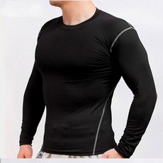 남성 머슬핏 긴팔 티셔츠 트레이닝 헬스 짐웨어 블랙