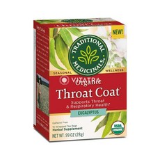 Traditional Medicinals 트래디셔널 메디시날스 유기농 Throat Coat 허브 티 16개입