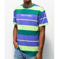 해외 남자 반팔티셔츠 Odd Future Mint Purple Striped Knit T-Shirt PROD1180008124