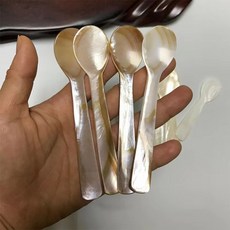 천연 진주 조개 껍질 스푼 교반 커피 캐비어 스푼 화이트 쉘 티스푼 공예품 주방 도구 9-13cm, 03 13CM, 02 Coffee, 1개