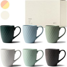 KIVY 독일 키비 세라믹 커피잔 머그컵 6개 세트 400ml 파스텔