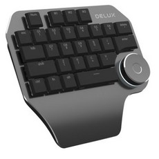 [해외배송] DELUX T11 디자이너 기계식 키보드 드로잉 웹툰 사진보정 작업 다이얼 와콤 윈도우 맥 가능 유선키보드, 블랙