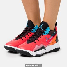 우먼 나이키 조던 줌 92 하이탑 농구화 바스켓볼 운동화 285892 사이렌 레드 블루 퓨리 블랙 토탈오렌지