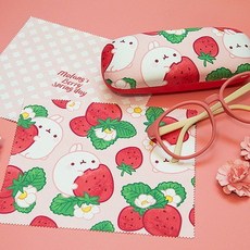 바보사랑 몰랑 안경닦이 케이스 세트 봄딸기.몰랑이