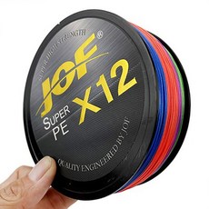 JOF X12 500M 300M 꼰 낚싯줄 12 가닥 멀티 컬러 멀티 필라멘트 바닷물 PE 라인 20 24 35 40 50 65 80L, 300M 0.234MM, X12 Multicolor, 1개