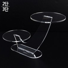 아크릴진열대 원형 선반 계단식 제품 전시대 2단/3단, 제품선택, 3단, 1개