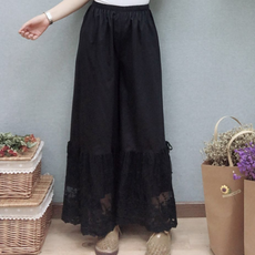 Daitzy 코튼 레이스 자수 레이어드 롱 속바지 DIZ D2305