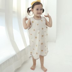 잼베이비 유아 주자거즈 수면조끼 오트밀 얇고 아기 시원한 여름 순면소재