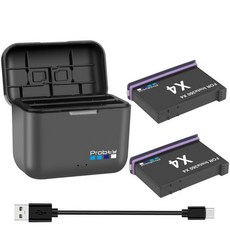 Insta360 X4 배터리 및 고속 충전 케이스 Insta 360 액세서리 보관함 2600mAh, 01 2BatteryWithCharger, 한개옵션1
