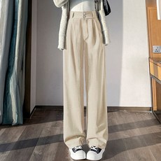 양놀 여자 가을 겨울 바지 2종 하이웨스트 기모 와이드 팬츠