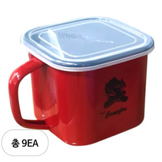 HAKOYA 법랑 Camp 사각 핸디 포트 레드 1.4L HAK-C014R, 9개, 14cm