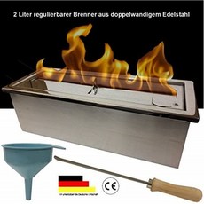젤 벽난로와 에탄올 벽난로용 스테인리스 스틸로 만든 대형 조절식 2리터 에탄올 버너