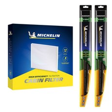  제네시스 BH (11-13년) 미쉐린 하이브리드 와이퍼+에어컨필터 세트, MRH600+500mm, 11호 (CF-0111) 