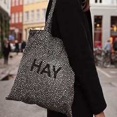 [HAY] 헤이 에코백 Hay Cotton Bag Black Dot 땡땡이 블랙 도트 스트라이프 체크체크