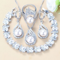 18k진주목걸이귀걸이세트