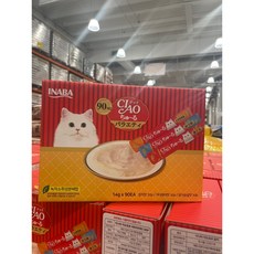 이나바 챠오츄르 고양이간식 90입 차오 츄르 고양이 유산균 대용량 코스트코, 이나바 챠오츄르 고양이간식 14g 90개