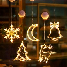 크리스마스 LED 조명 장식 3개 트리 분위기 인테리어 창문 행사 사슴 방울 산타 전구 유리창 분위기, P99003A(A형세트