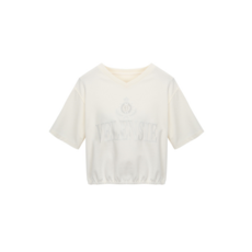 발렌시아 브이넥 카라 앞밴딩 반소매 티셔츠 244MC18