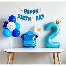 [하루비파티] 캐릭터풍선 두돌생일 생일파티세트, 타요, 1개 타요